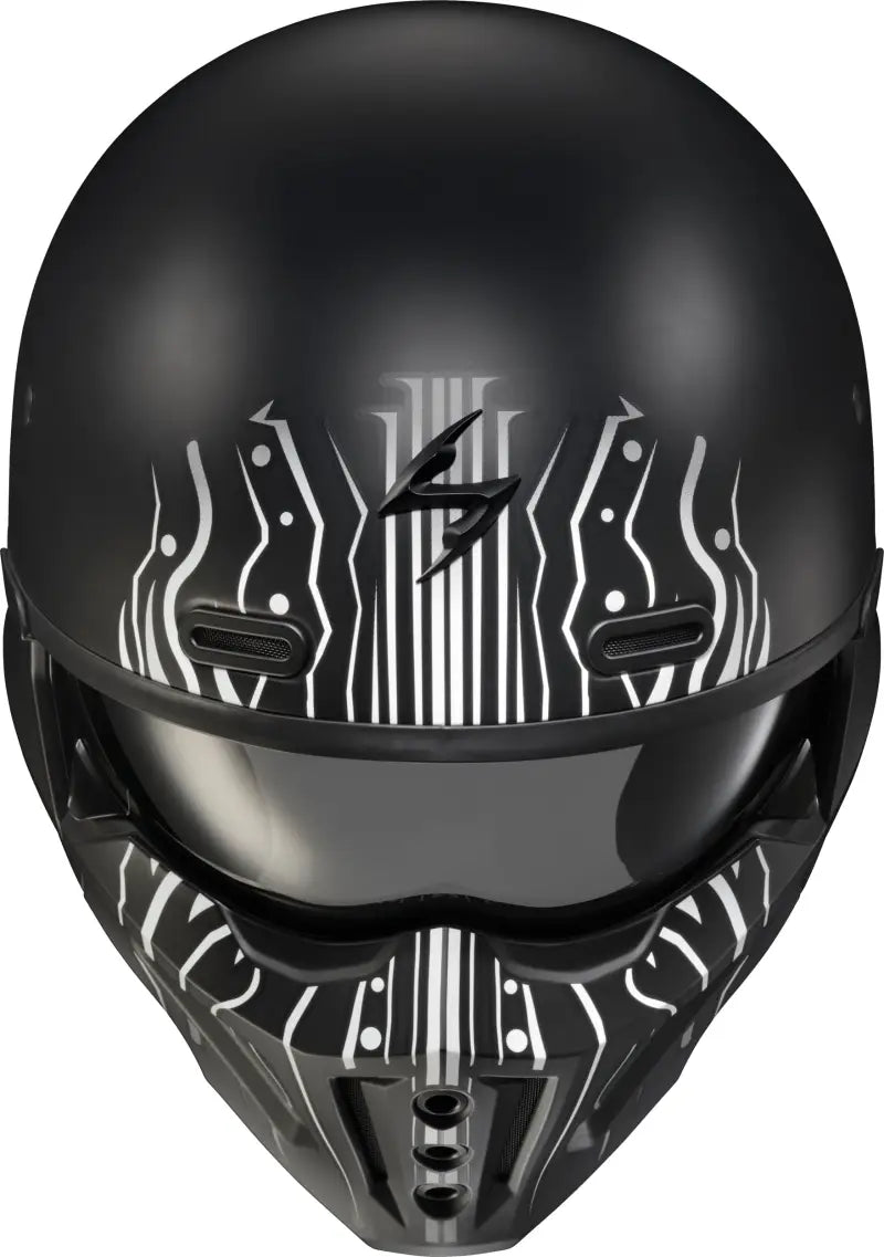 Covert X Open Face Helmet Tribe Matte Black/White 2x - SCORPION EXO