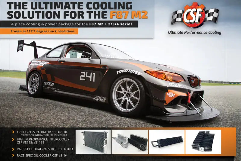 CSF 15-18 BMW M2 (F30/F32/F22/F87) N55 High Performance Stepped Core Bar/Plate Intercooler - Black - Truck & Automotive