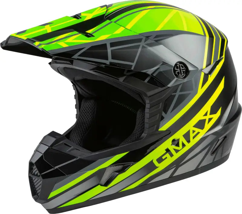 GMAX D3461778 Mx 46 Off Road Mega Helmet Black/Hi Vis/Grey 2x