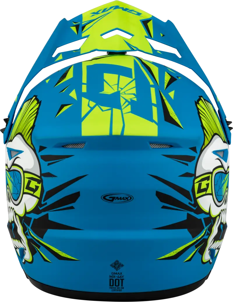 D3465180 Youth Mx 46y Unstable Helmet Matte Blue/Green Ys - MX-46Y