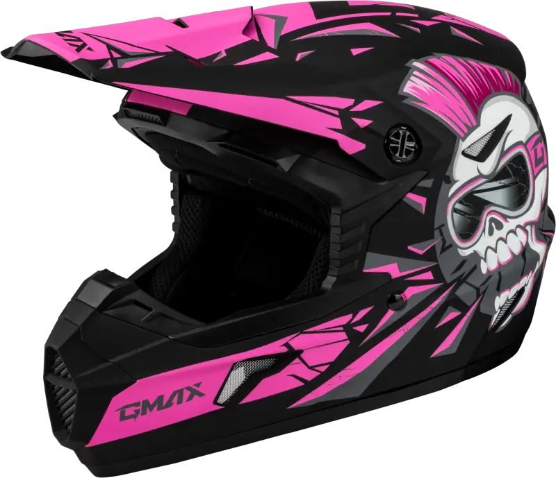D3466172 Youth Mx 46y Unstable Helmet Matte Black/Pink Yl - MX-46Y