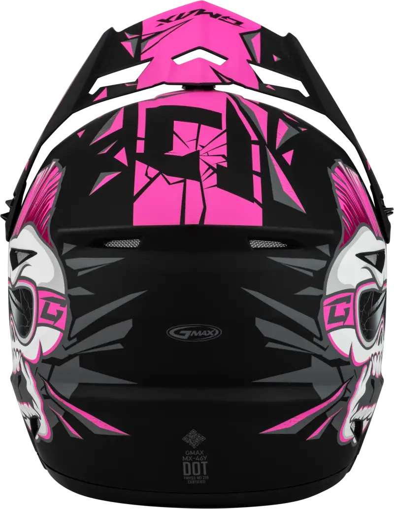 D3466172 Youth Mx 46y Unstable Helmet Matte Black/Pink Yl - MX-46Y