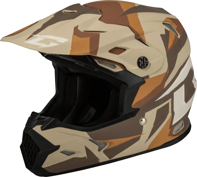 D39611415 Gmax Mx-96 Splinter Helmet Matte Brown/Tan/White Md - RV and Auto Parts