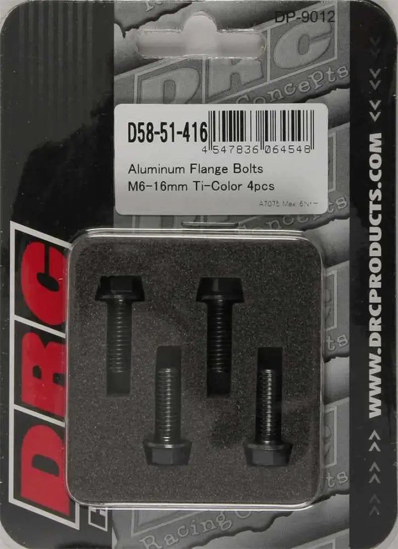 D58-51-416 Aluminum Flange Bolts Titanium M6x16mm 4/Pk