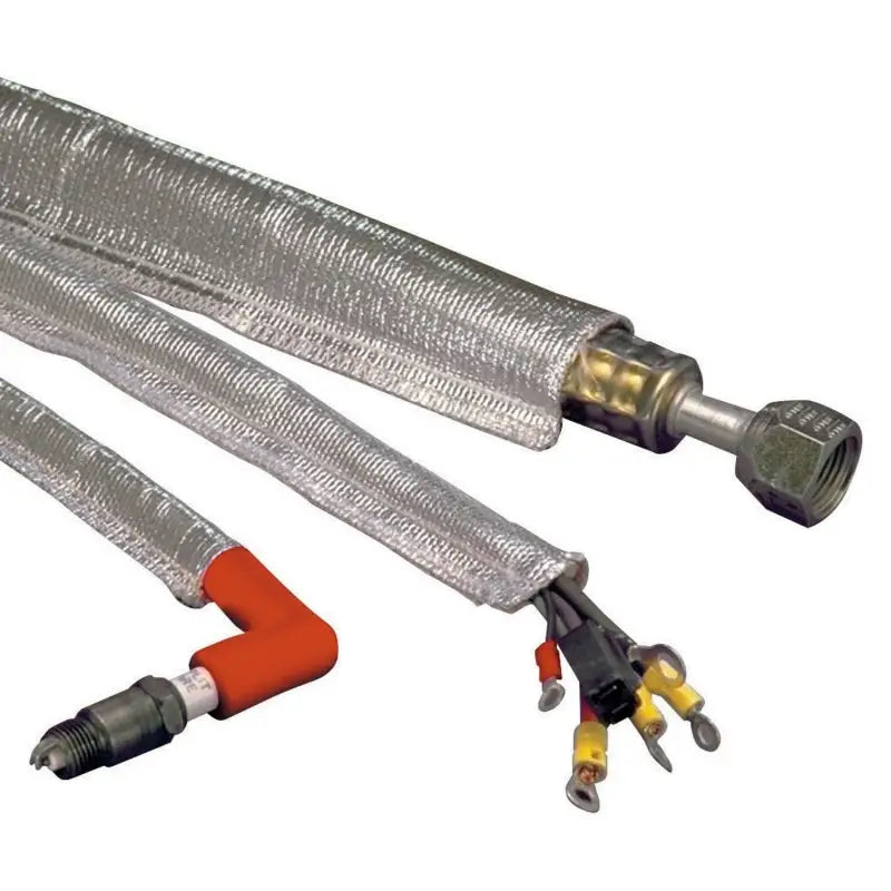 DEI Heat Sheath 1/2in I.D. x 3ft - Aluminized Sleeving- Sewn Edge - Truck & Automotive