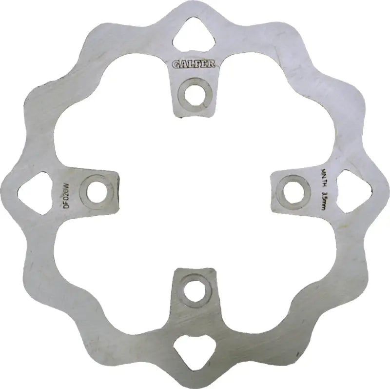 Silver df733w wave rotor with four mounting holes and GALFER logo for DF733W Front