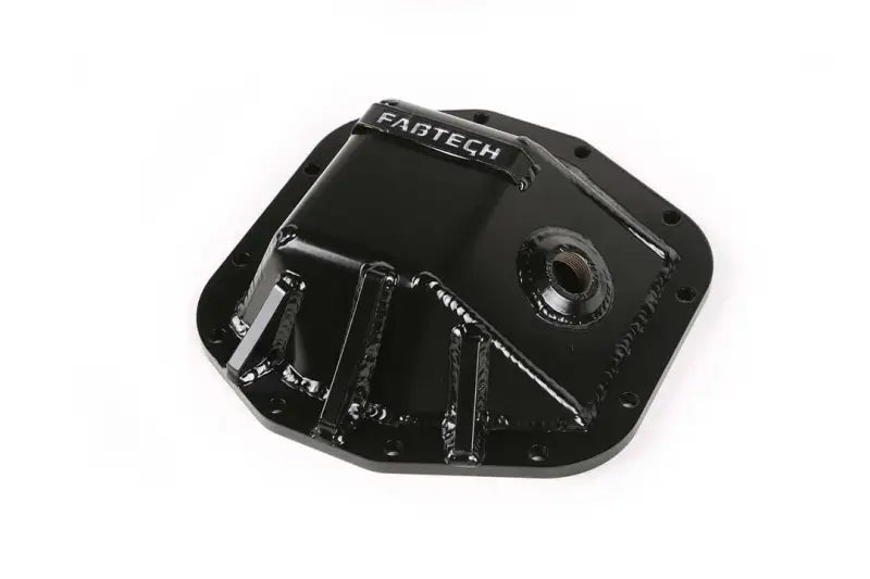Black steel differential cover with skid plate and fill plug for Dana M220 trucks
