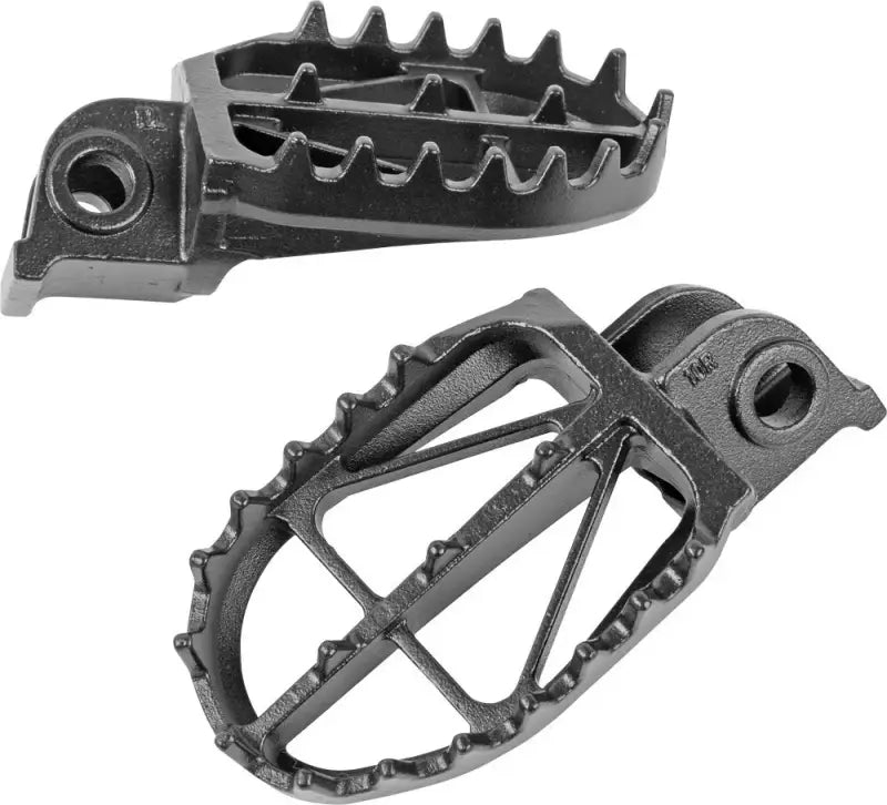 Black metal motorcycle foot pegs for DRC D47-01-910 radiator hose kit upgrade