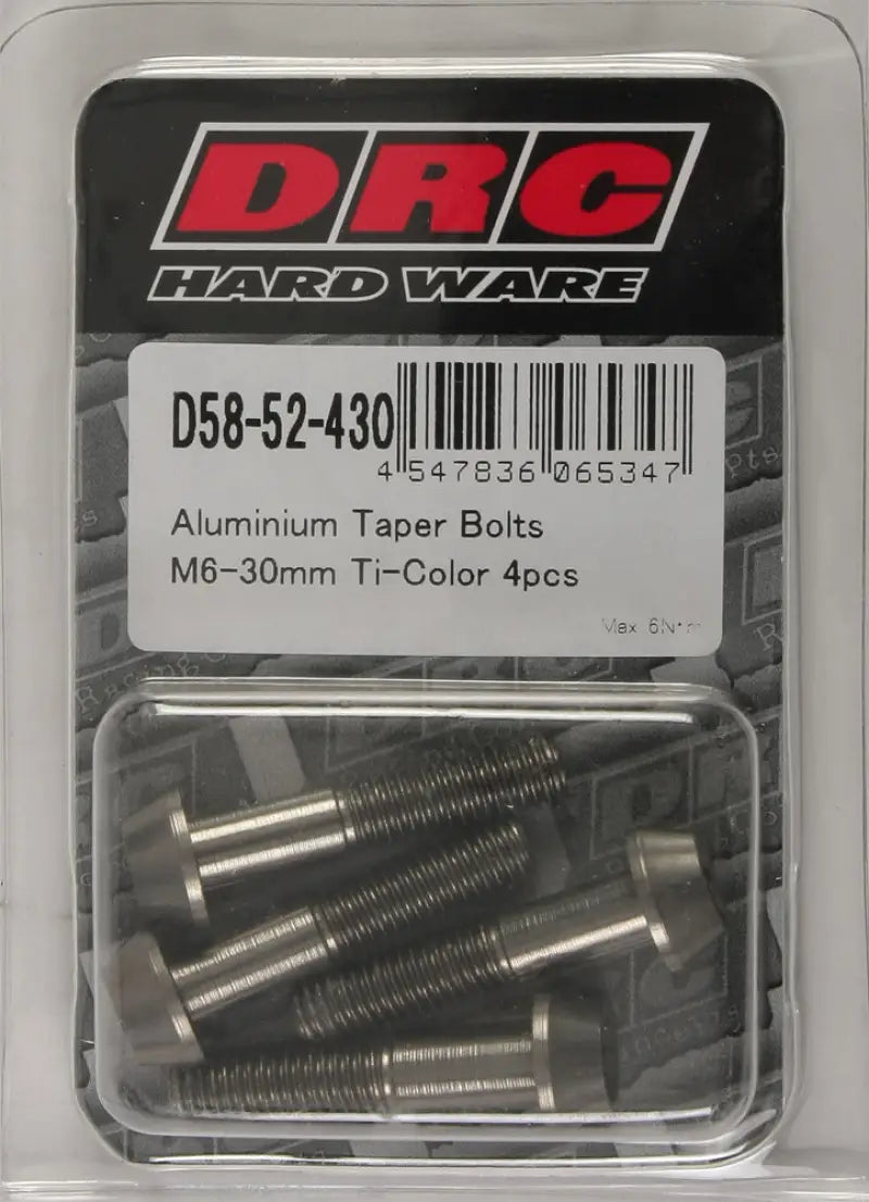 DRC Aluminum Taper Bolts Titanium M6x30mm 4/Pk for Powersports