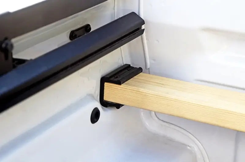 Wooden bed board with rubber trim and black plastic end caps for Truck Bed DZ42