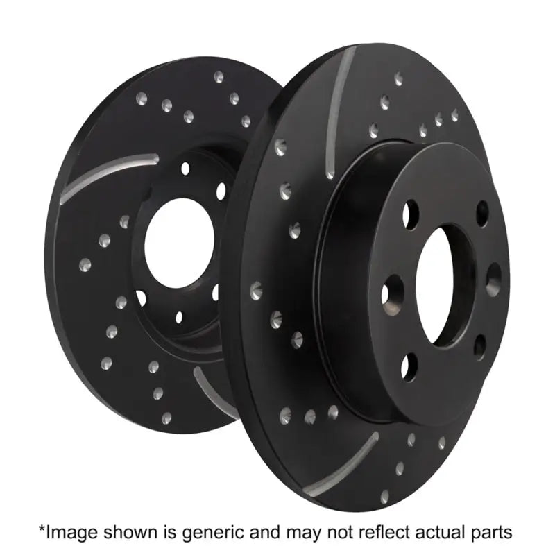 Black drilled and slotted sport rear rotors for Pontiac Vibe GD Sport Rear Rotors