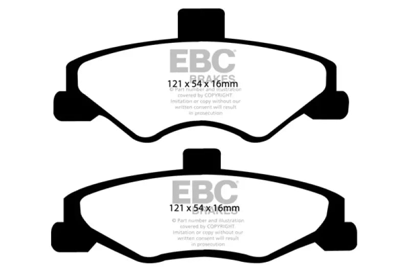 Two EBC Redstuff Rear Brake Pads for Chevrolet Camaro 4th Gen