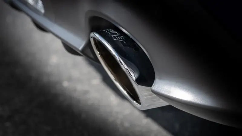 Exhaust System Kit T-304 Stainless Steel; With Muffler; 2-1/2 Inch Pipe Diameter; Single Dual Exit; Split Rear 5 Chrome