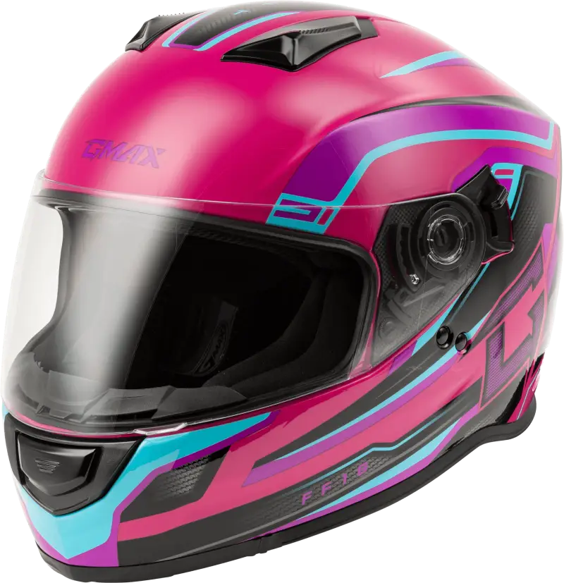 F11811397 Gmax Ff-18 Drift Helmet Pink/Blue/Black Xl - RV and Auto Parts