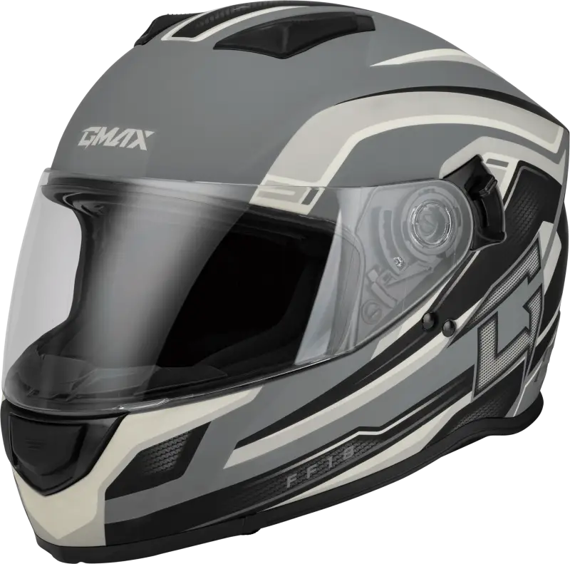 F1181813 Gmax Ff-18 Drift Helmet Matte Grey/Silver/Black Xs - RV and Auto Parts