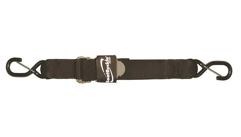 Black tie-down strap with hooks for F17636 Immi Pro Series Kwik-Lok Gunwale 2x1