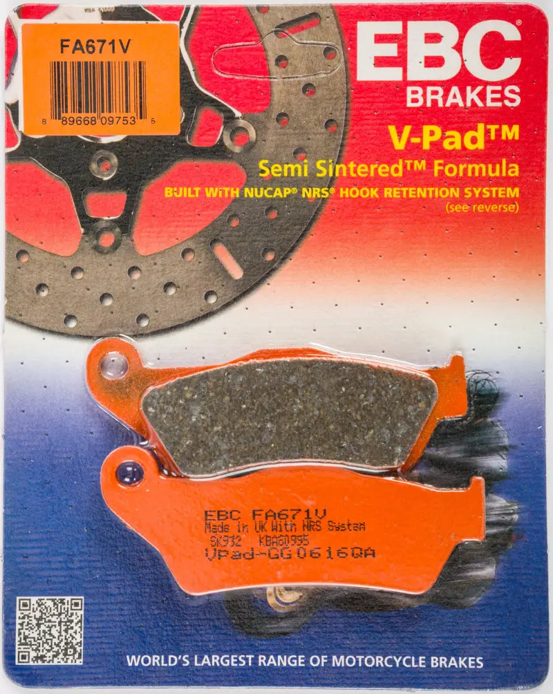 EBC FA671V V-Pad semi-sintered motorcycle brake pads for FA671V brake pads series