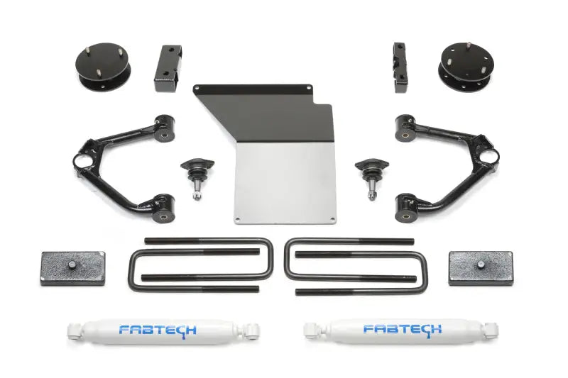 Complete vehicle suspension lift kit with 4in budget UCA and rear shocks for GM K1500