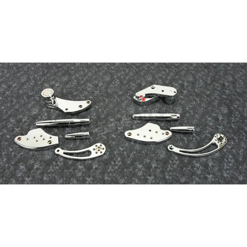 Chrome motorcycle components for FCK-S18C-FR-S Hawg Halters forward control setup