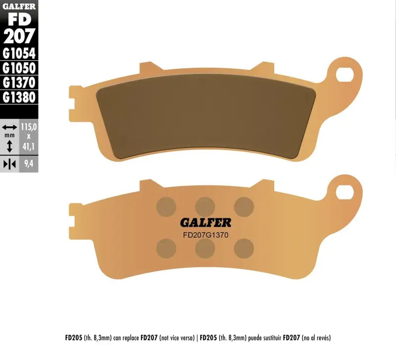 FD207G1370 Brake Pads Sintered Fd207g1370