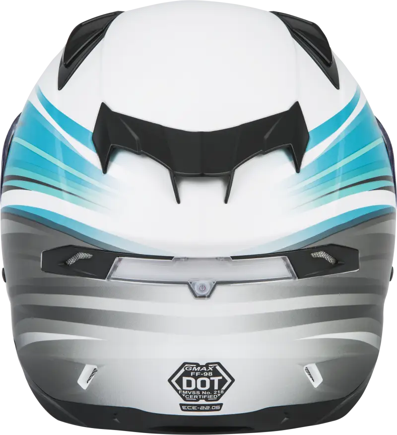 Ff 98 Full Face Osmosis Helmet Matte Wht/Teal/Grey Md