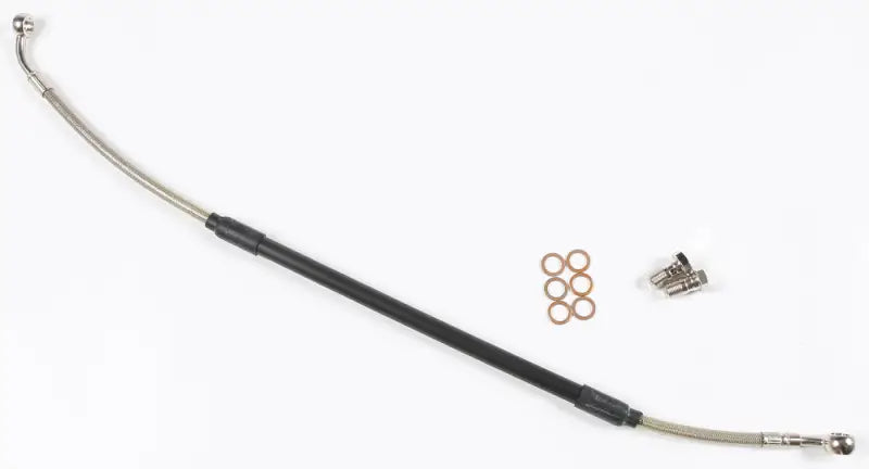 FK003D344R stainless steel brake line with black sleeve and hardware for Yamaha rear brake