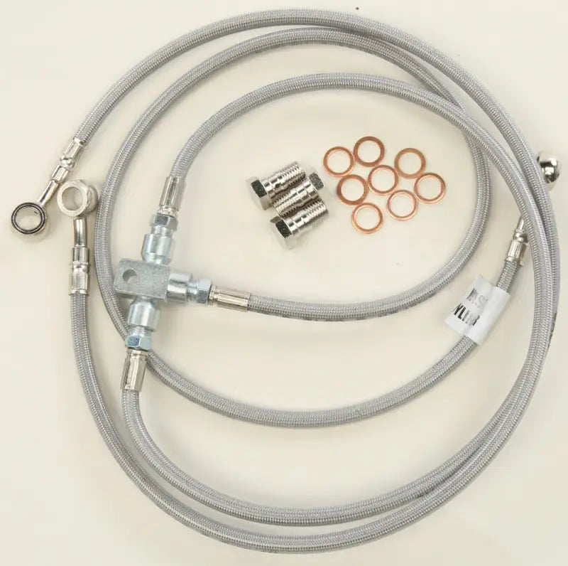 Stainless steel braided brake line kit FK003D398-3 with fittings for Yfz450 03 front brake line