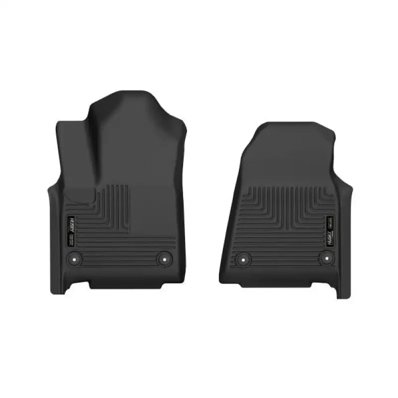 Husky Liners X-act Contour Floor Liner Molded Fit; Raised Ridge; Black; TPE; 2 Piece