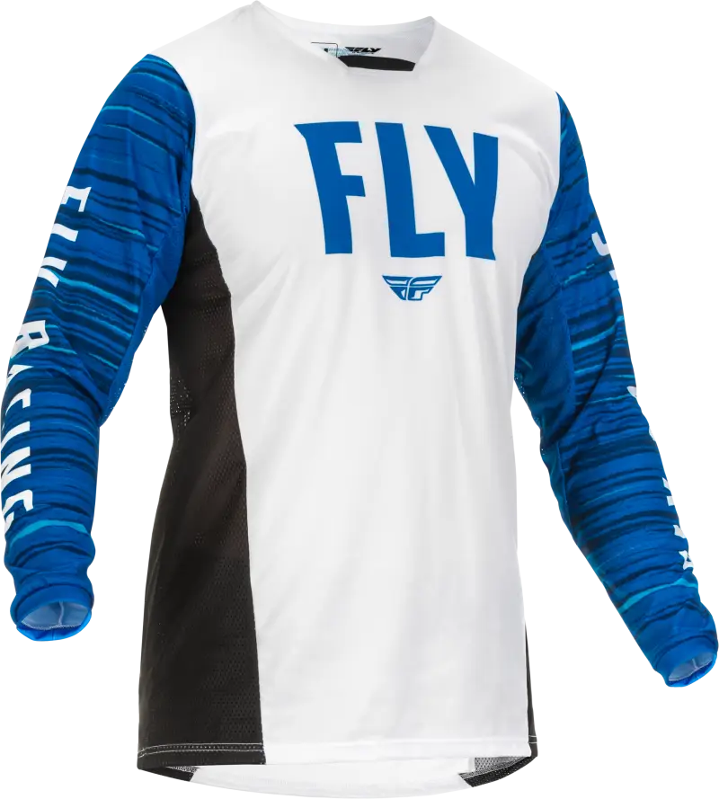 Fly Racing Fly Racing 375-523L Kinetic Wave Jersey White/Blue Lg