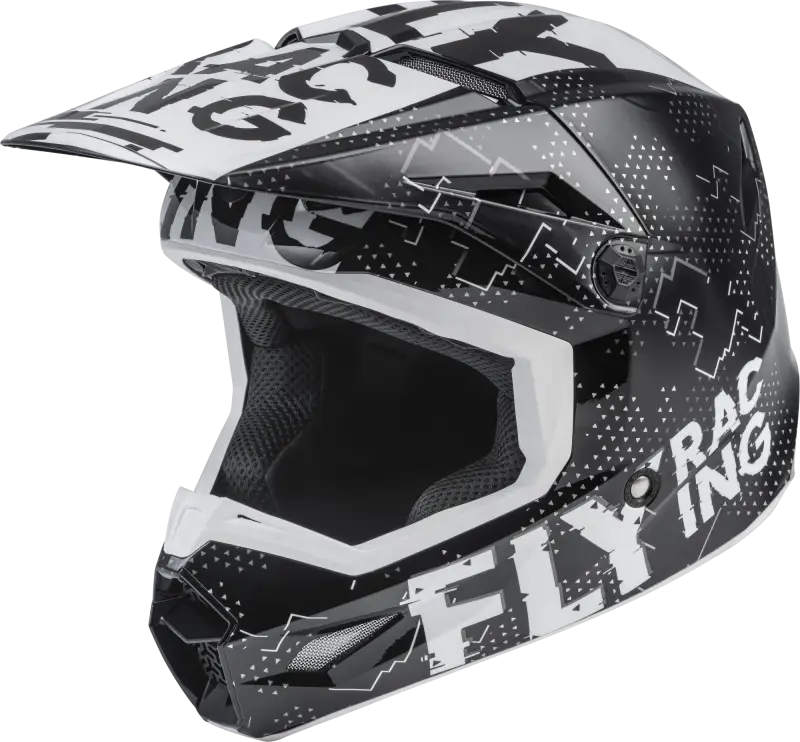 Fly Racing Fly Racing F73-3491YM Youth Kinetic Scan Helmet Black/White Ym
