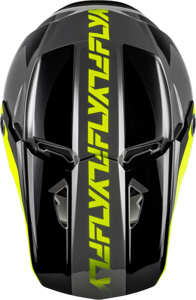 Kinetic Crest Helmet Grey/Black/Hi Vis Lg - FLY RACING