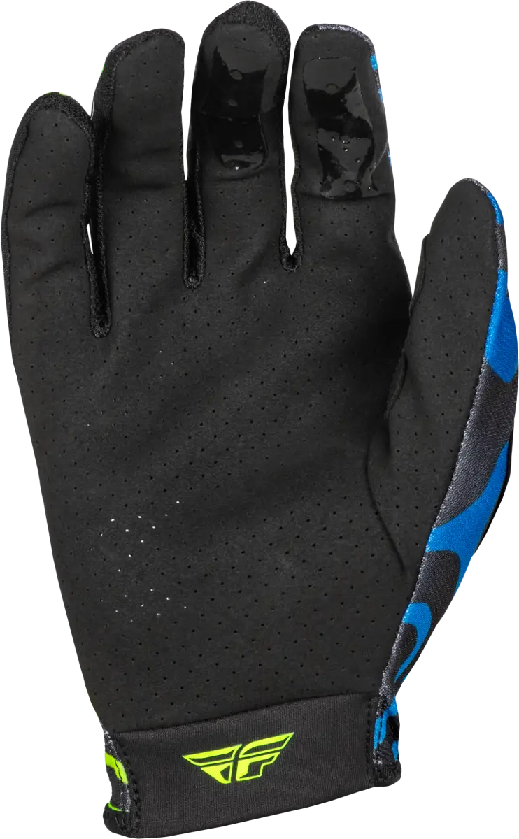 FLY RACING Youth Lite Zen Gloves Black/Blue/Hi Vis 378-740YM - FLY RACING