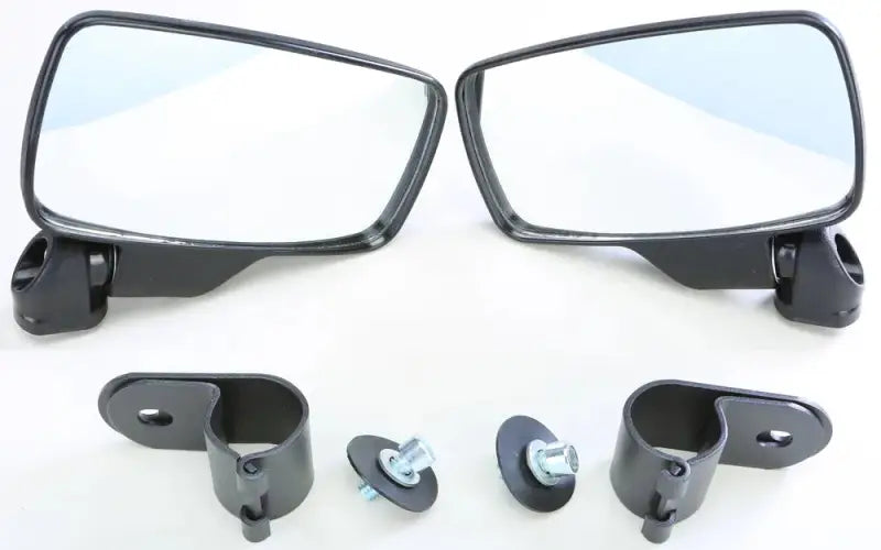 Black mirror pair with mounting hardware for Roll Cage, perfect RV parts & accessories