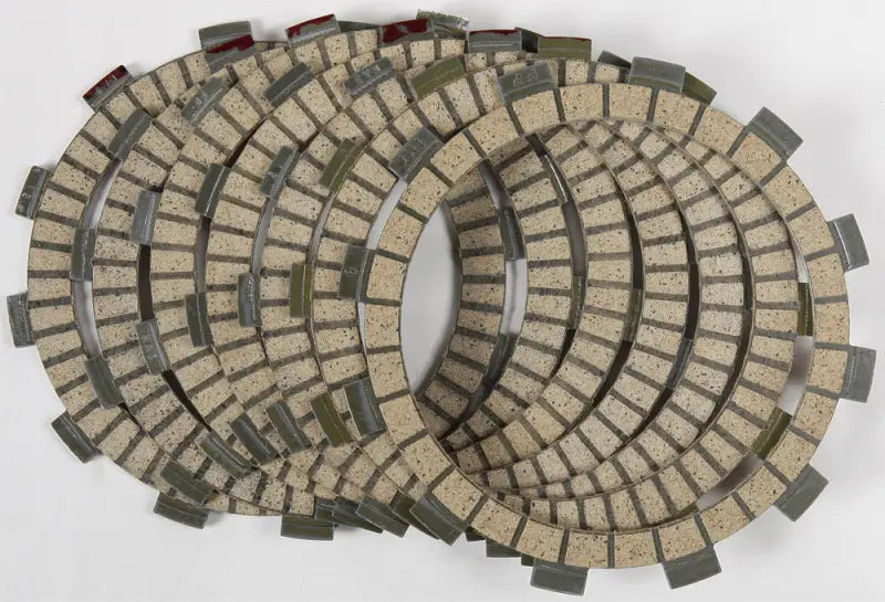 Set of tan and gray clutch plates with high production tolerances for FP053-7-001