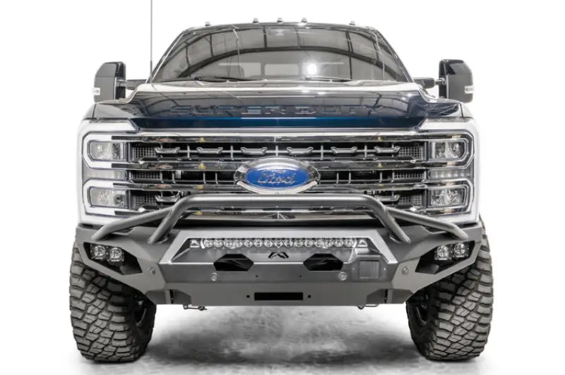 FS23-X5952-1 Fab Fours Matrix Front bumper on a truck, showcasing its durable construction and aggressive styling for maximum protection, Bumpers, Grilles & Guards, AVADA - Best Sellers, Must Haves.