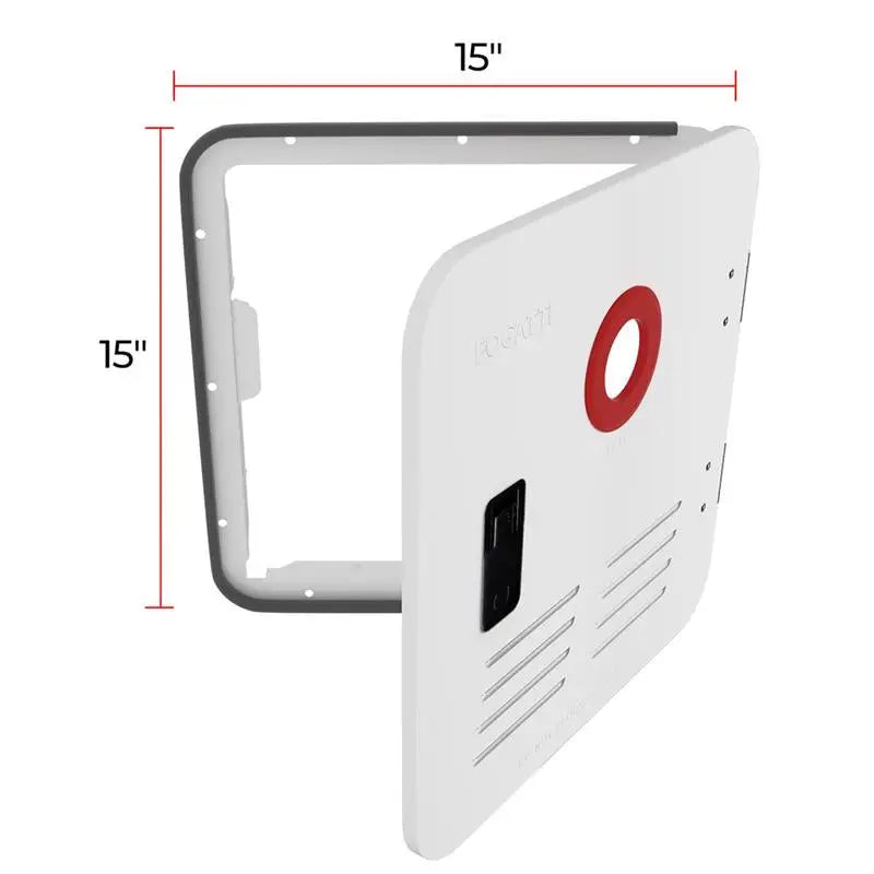 FSWD-1515/WHITE Fogatti 15x15 Door Kit, sleek white finish, versatile design, easy installation, enhances door appearance and functionality.