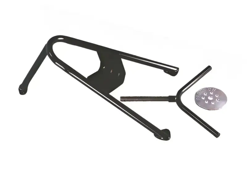 Black metal bicycle rack components with FT89022 Fabtech Shoulderbolt for easy assembly