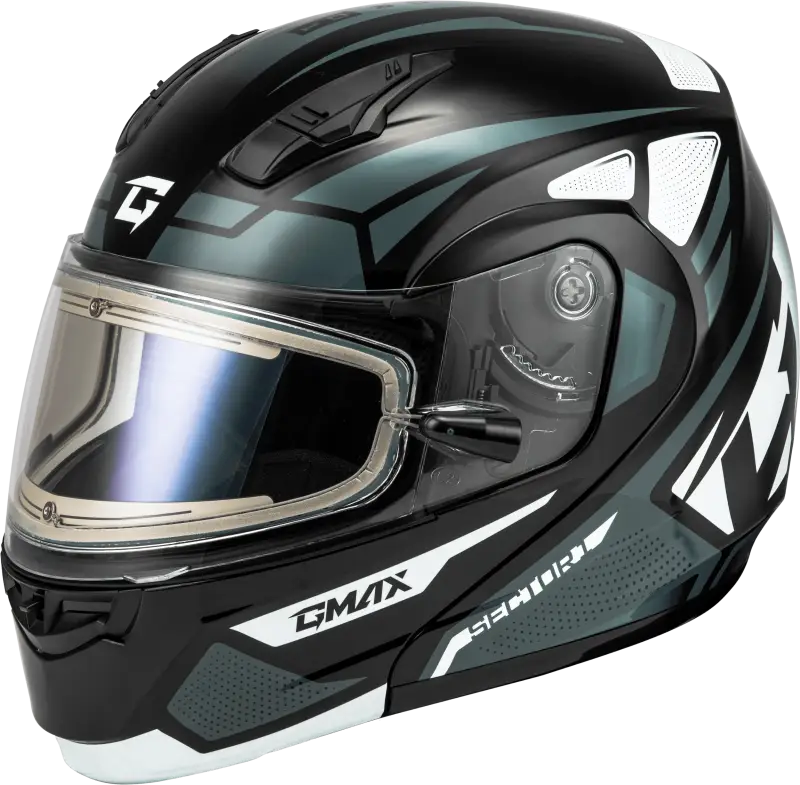 Md-04S Sector Snow Helmet W/ Electric Shield Blk/Silver Xl