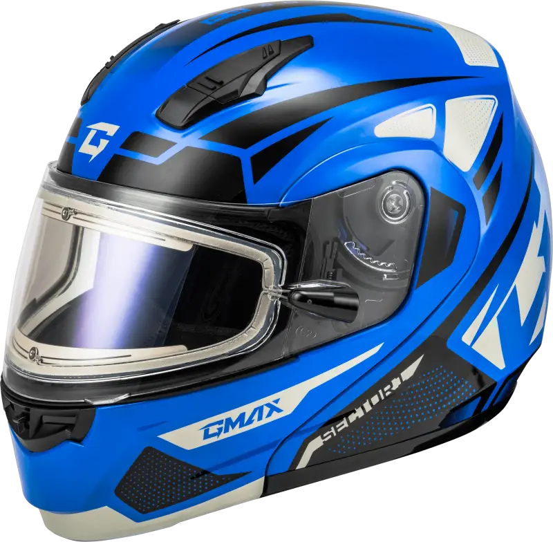 Md-04S Sector Snow Helmet W/ Electric Shield Blue/Black Md