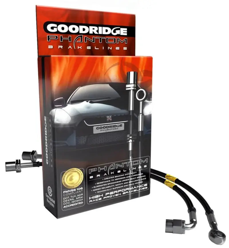 Goodridge 09-16 Nissan GTR R-35 Phantom Stainless Steel Brake Lines - 22076BKC