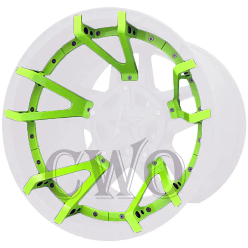 Green metal wheel reinforcement for Wheel Pros split spoke 22X10 Wheel Pros Model 827SS220-GN