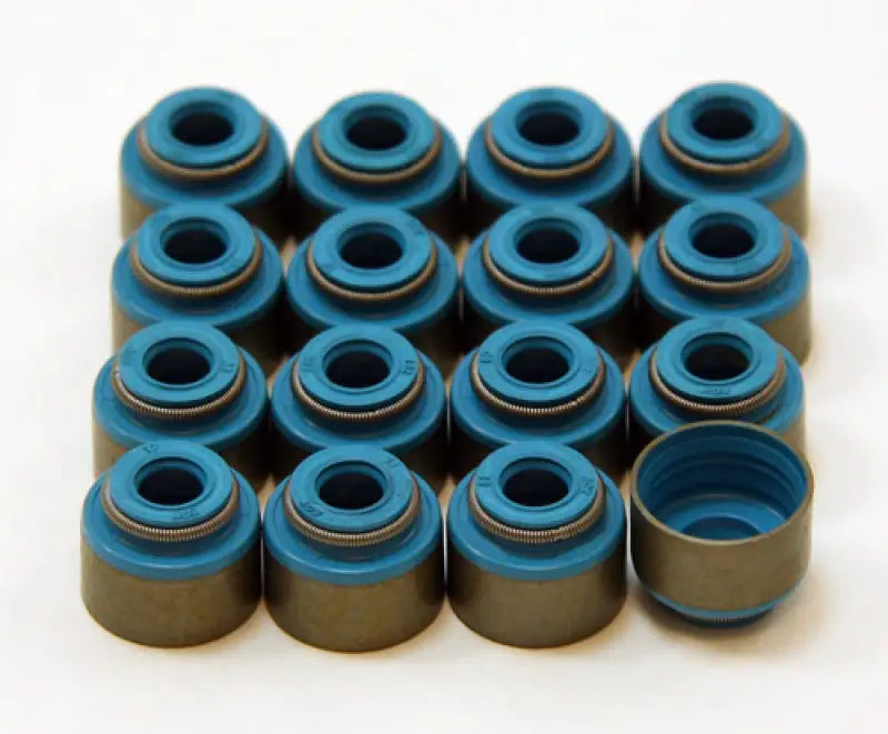 Sixteen blue and bronze Viton 6mm valve stem seals for Subaru EJ series engines