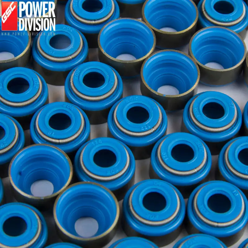 Blue valve stem seals for Toyota 2JZ exhaust valve guides in GSC P-D kit