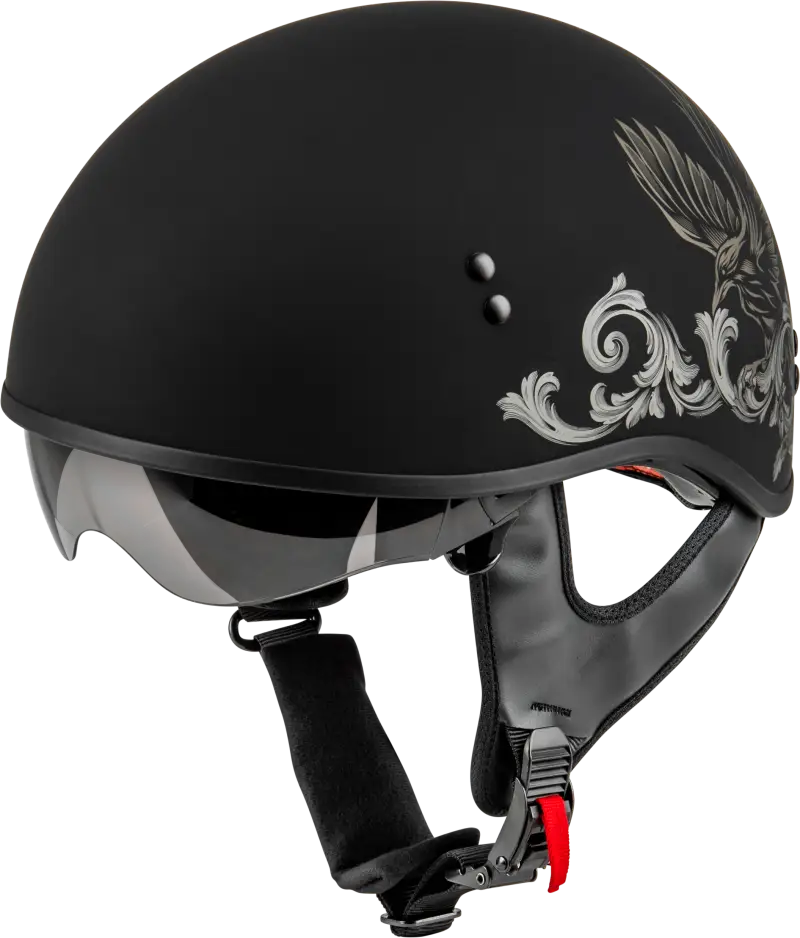 Black Corvus Helmet with eagle design for HH-65 Corvus helmet riders