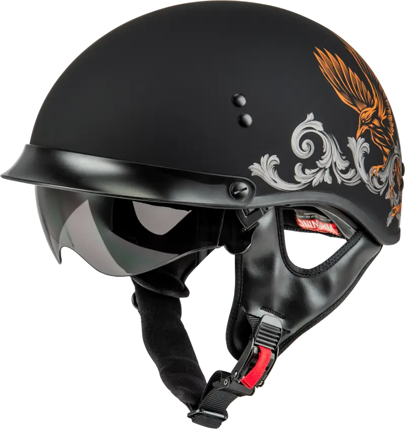 H96510944 Hh 65 Corvus Helmet W/Peak Matte Black/Silver/Orange Sm - HH-65