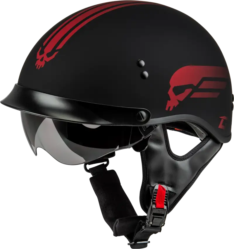 H96511328 Hh 65 Retribution Helmet W/Peak Matte Black/Red 2x - HH-65