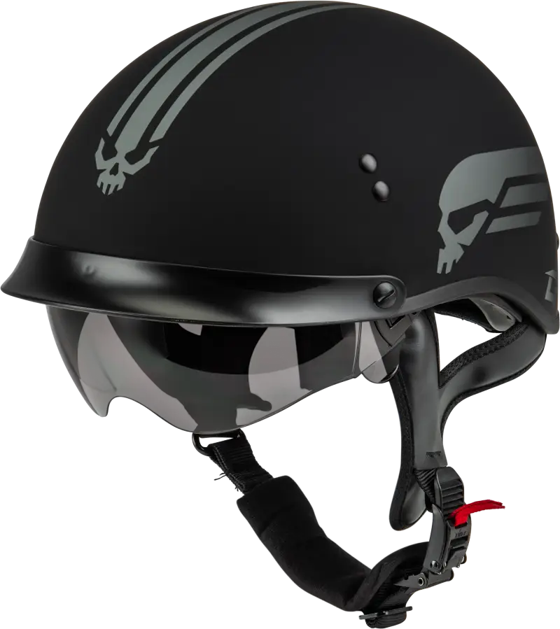 H96511818 Hh 65 Retribution Helmet W/Peak Matte Black/Silver 2x - HH-65