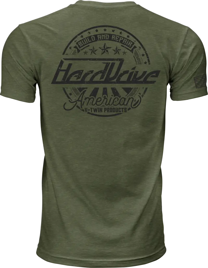 Harddrive Emblem Tee Olive Green/Black 3x