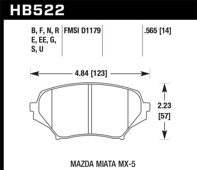 Hawk Performance Hawk 06-10 Mazda Miata Mx-5 Front HPS Sreet Brake Pads