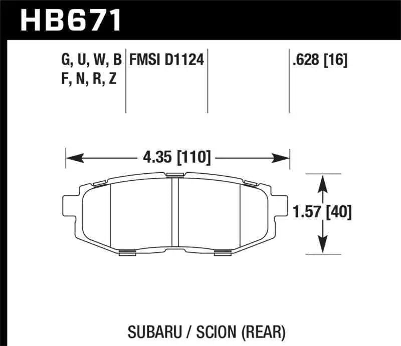 Hawk Performance HB671N.628